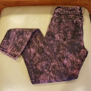 Retro acid wash skinny jeans